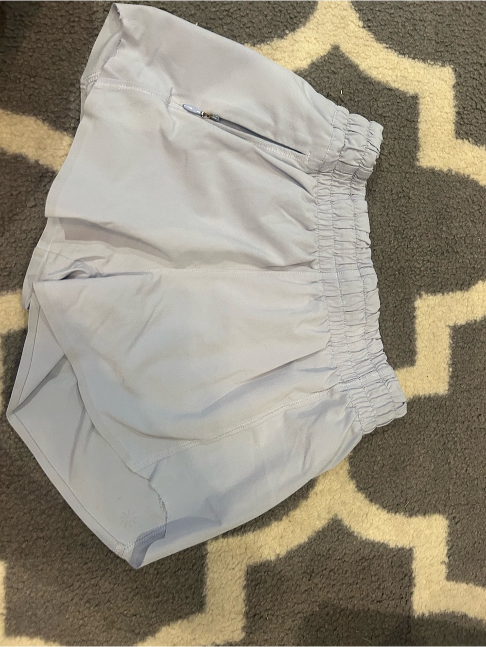 Athleta Light Gray/ lavender Women's Athletic Shorts with Elastic Waistband